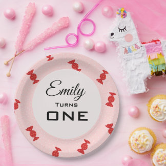 Assiettes En Carton Plaque en papier pour toffes rouge et rose