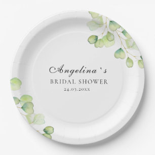 Assiettes En Carton Plaque en papier pour une douche nuptiale.