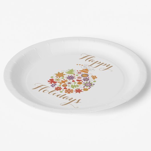 Assiettes En Carton Plaque en papier rétro pour ornement de Noël (Angle)