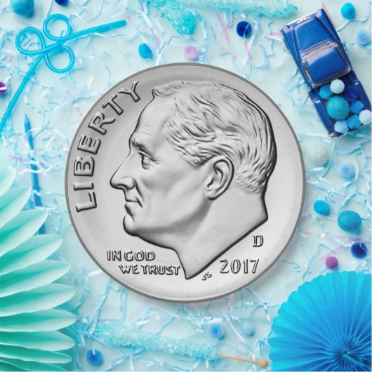 Assiettes En Carton Plaque en papier Roosevelt Dime (Fête)