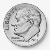 Assiettes En Carton Plaque en papier Roosevelt Dime (Devant)