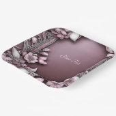 Assiettes En Carton Plaque en papier rose (Angulaire)