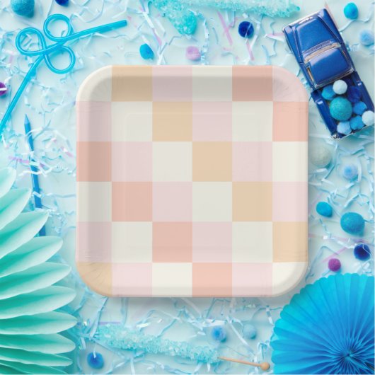 Assiettes En Carton Plaque en papier rose (Fête)