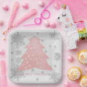 Assiettes En Carton Plaque en papier rose Festif de Noël (Fête)