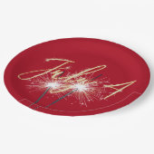 Assiettes En Carton Plaque en papier rouge 4 juillet (Angle)