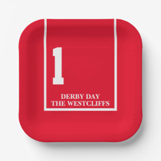 Assiettes En Carton Plaque en Papier Rouge Cheval 1 Fête de Derby Pers