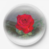 Assiettes En Carton Plaque en papier rouge rose classique (Devant)