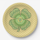 Assiettes En Carton Plaque en papier Shamrock celtique (Devant)