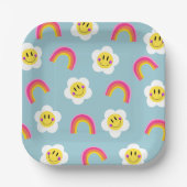 Assiettes En Carton Plaque en papier Smiley Arc-en-ciel (Recto)