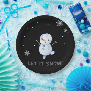 Assiettes En Carton Plaque en papier Snowman