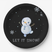 Assiettes En Carton Plaque en papier Snowman (Devant)
