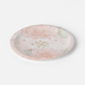 Assiettes En Carton Plaque en papier souple Rose V1 ID828 (Angle)