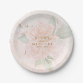 Assiettes En Carton Plaque en papier souple Rose V2 ID828 (Devant)