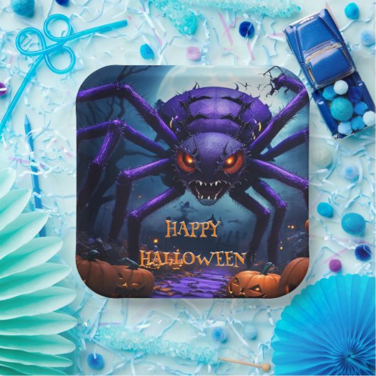 Assiettes En Carton Plaque en papier Spider Monster (Fête)