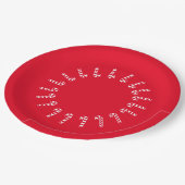 Assiettes En Carton Plaque en papier - Sucres de canne rouges sur roug (Angle)