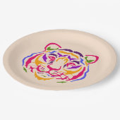 Assiettes En Carton Plaque en papier tigre (Angle)