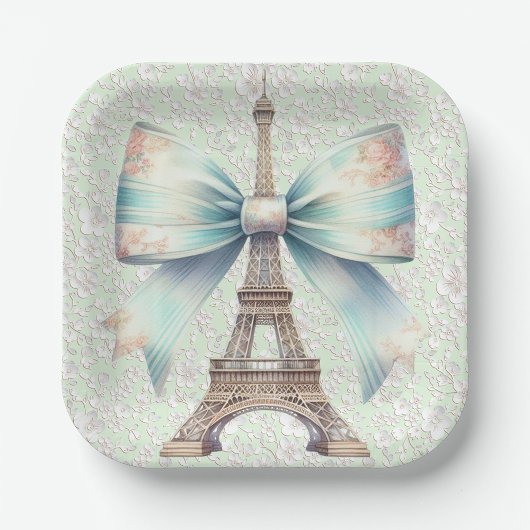 Assiettes En Carton Plaque en papier tour Eiffel artistique