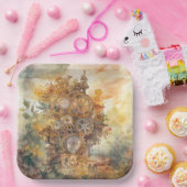 Assiettes En Carton Plaque en papier tour pour engrenages en vapeur (Fête)