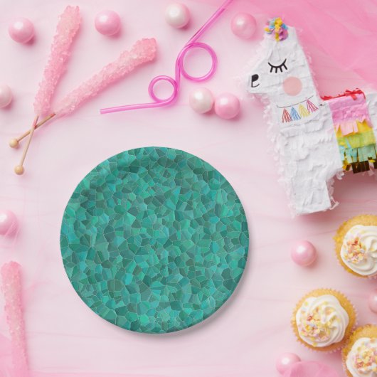 Assiettes En Carton Plaque en papier turquoise (Fête)