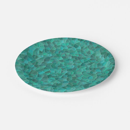 Assiettes En Carton Plaque en papier turquoise (Angle)