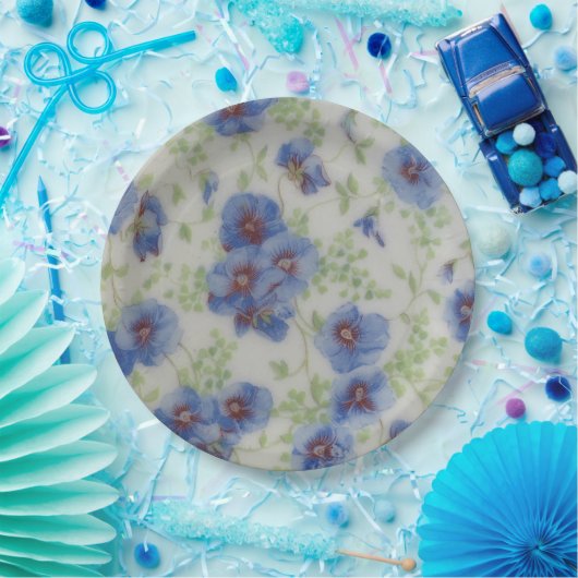 Assiettes En Carton Plaque en papier violet Fleur sauvage (Fête)