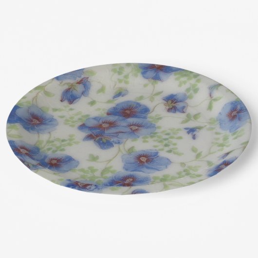 Assiettes En Carton Plaque en papier violet Fleur sauvage (Angle)