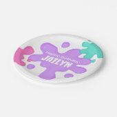 Assiettes En Carton Plaque en papier violet mince d'anniversaire (Angle)
