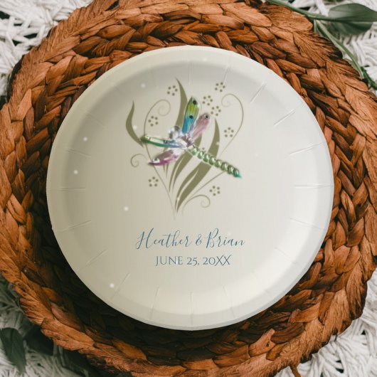 Assiettes En Carton Plaque en papier Wedding shower à libellules bijou