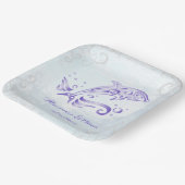 Assiettes En Carton Plaque en papier Wedding shower violet dauphin (Angulaire)