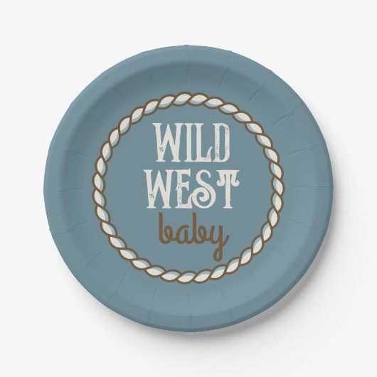 Assiettes En Carton Plaque en papier Wild West Baby (Devant)