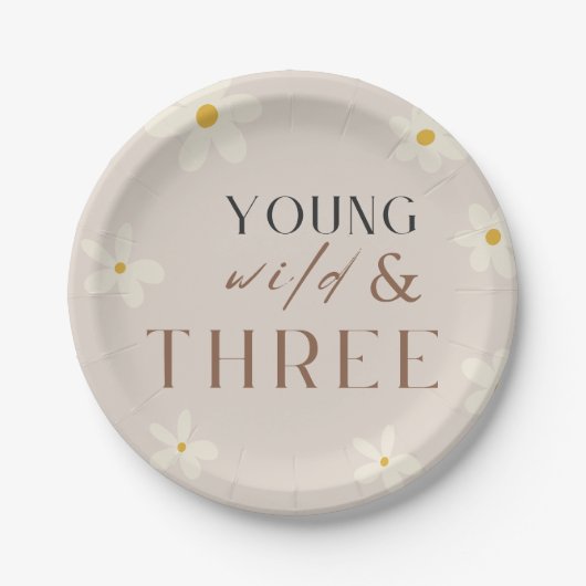 Assiettes En Carton Plaque en papier Young Wild & TROIS (Devant)
