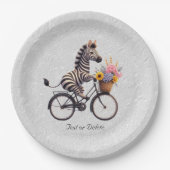 Assiettes En Carton Plaque en papier Zebra Floral Bicycle (Devant)