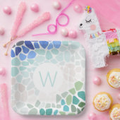 Assiettes En Carton Plaque en verre de mer colorée (Fête)