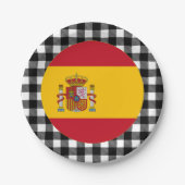 Assiettes En Carton Plaque espagnole, plaid de buffle & drapeau espagn (Devant)