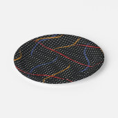 Assiettes En Carton Plaque et points de peinture rétro (Angle)