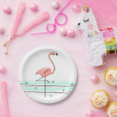 Assiettes En Carton Plaque Flamant rose Ocean (Fête)