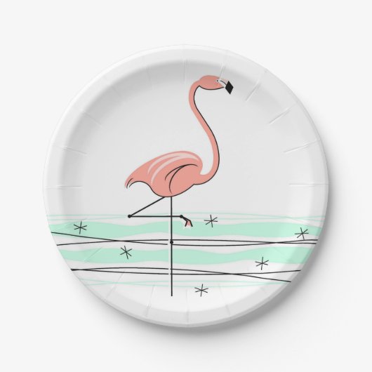 Assiettes En Carton Plaque Flamant rose Ocean (Devant)