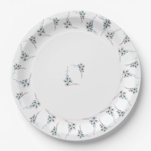 Assiettes En Carton Plaque florale (Devant)