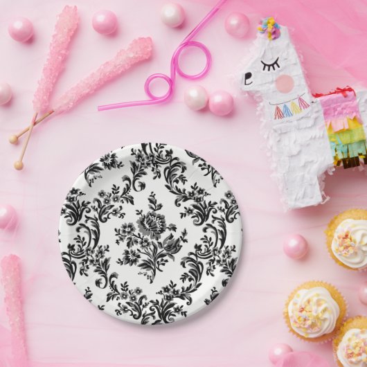 ASSIETTES EN CARTON PLAQUE FLORALE CLASSIQUE MOTIF PARTY PLAQUE ÉLÉGAN (Fête)