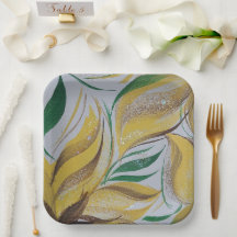 Plaque florale jaune