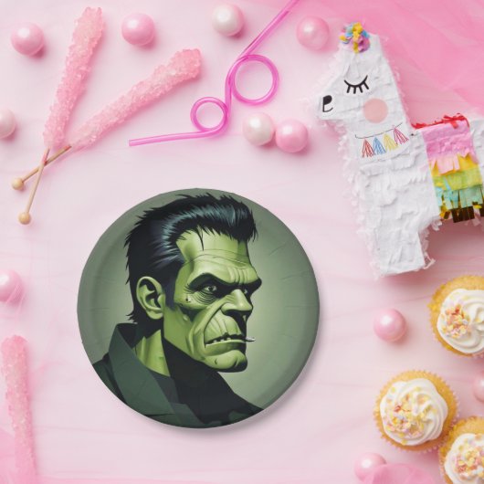 Assiettes En Carton plaque frankenstein (Fête)