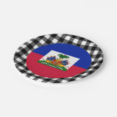 Assiettes En Carton Plaque Haïti, plaid de buffle & Drapeau haïtien (Angle)