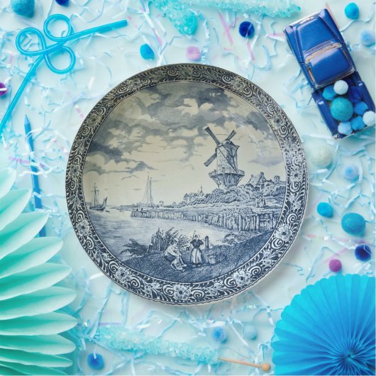 Assiettes En Carton Plaque hollandaise Blue Delft (Fête)