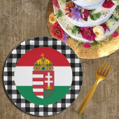 Assiettes En Carton Plaque Hongrie, plaid de buffle et drapeau hongroi