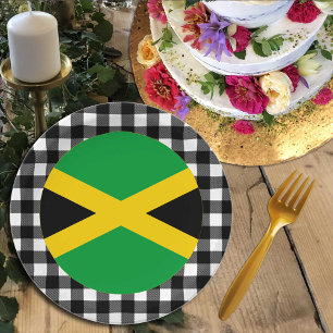 Assiettes En Carton Plaque jamaïcaine, plaid de buffle et drapeau jama