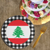 Assiettes En Carton Plaque Liban, plaid de buffle & drapeau libanais