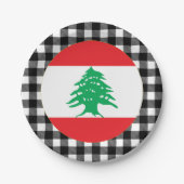 Assiettes En Carton Plaque Liban, plaid de buffle & drapeau libanais (Devant)