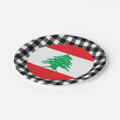 Assiettes En Carton Plaque Liban, plaid de buffle & drapeau libanais (Angle)