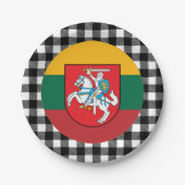 Assiettes En Carton Plaque lituanienne, plaid de buffle & drapeau litu (Devant)