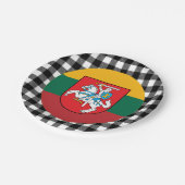 Assiettes En Carton Plaque lituanienne, plaid de buffle & drapeau litu (Angle)
